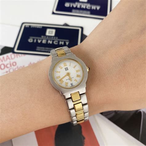 Vintage Givenchy Watch Two Tone Black Dial Date Women’s 